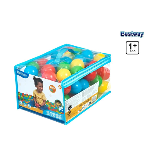 100 pelotas BESTWAY para piscina o parque de bolas 5,85cm - Pelotas