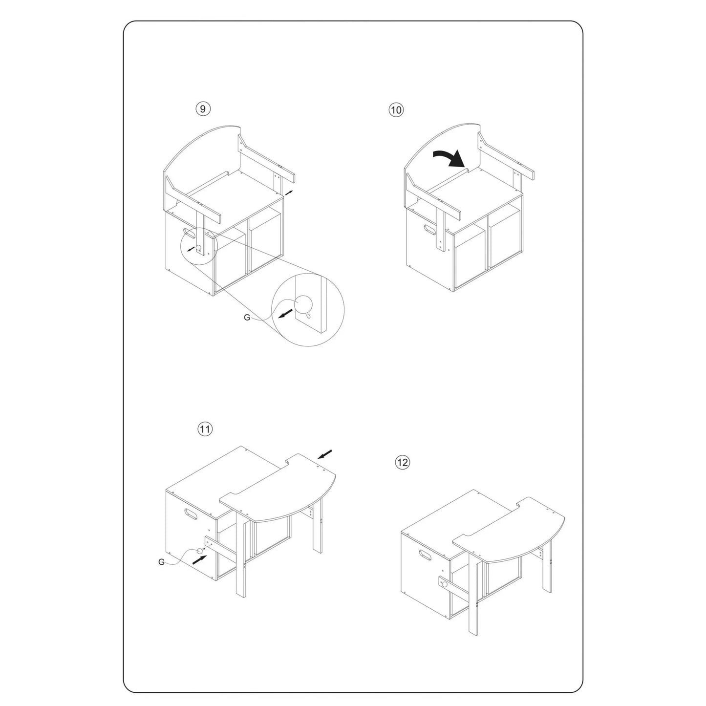 3 en 1 Banco para juguetes de madera convertible escritorio con dos cestas almacenamiento Peppa Pig - Pupitre