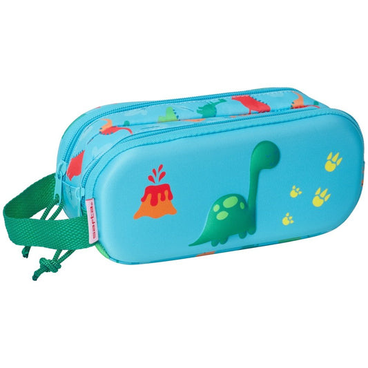 Estuche portatodo doble DINO azul 3D 21x6x8cm
