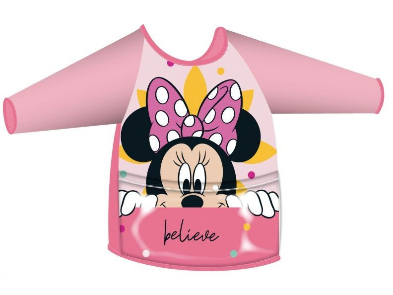 Delantal con mangas y bolsillo Minnie Mouse talla 2-4 años