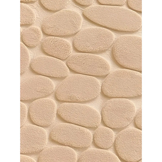 Alfombra de baño antideslizante efecto piedra camel (40x60cm)