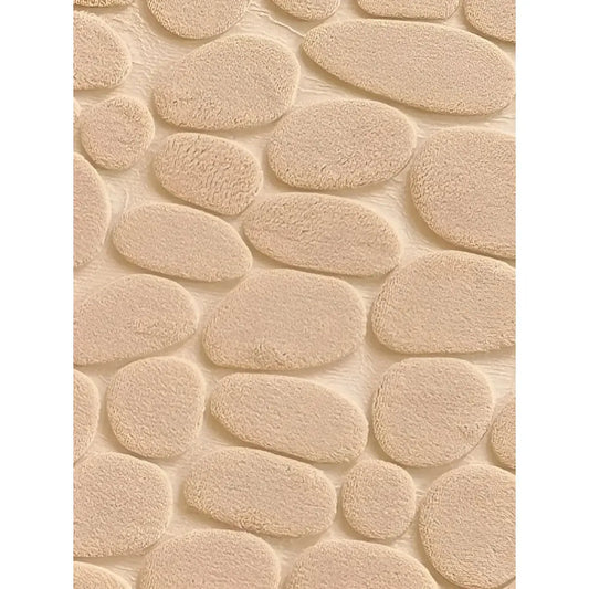 Alfombra de baño antideslizante efecto piedra camel (40x60cm)