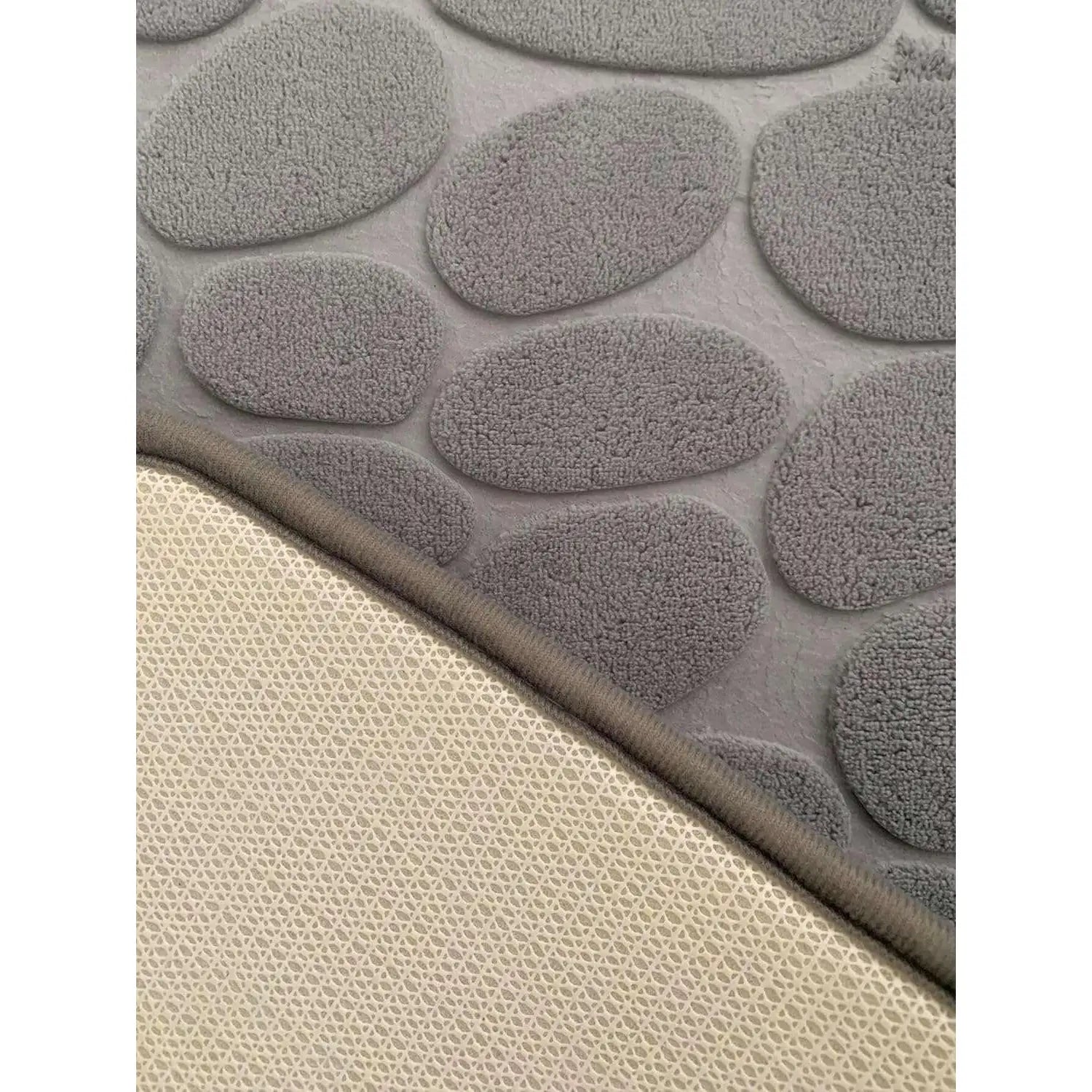 Alfombra de baño antideslizante efecto piedra gris (50x80cm)
