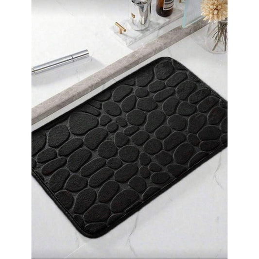 Alfombra de baño antideslizante efecto piedra negra (50x80cm)