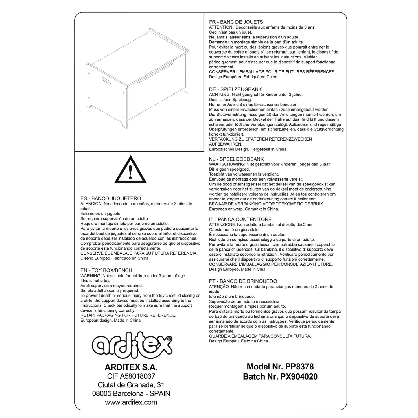 Banco infantil para juguetes de Spiderman