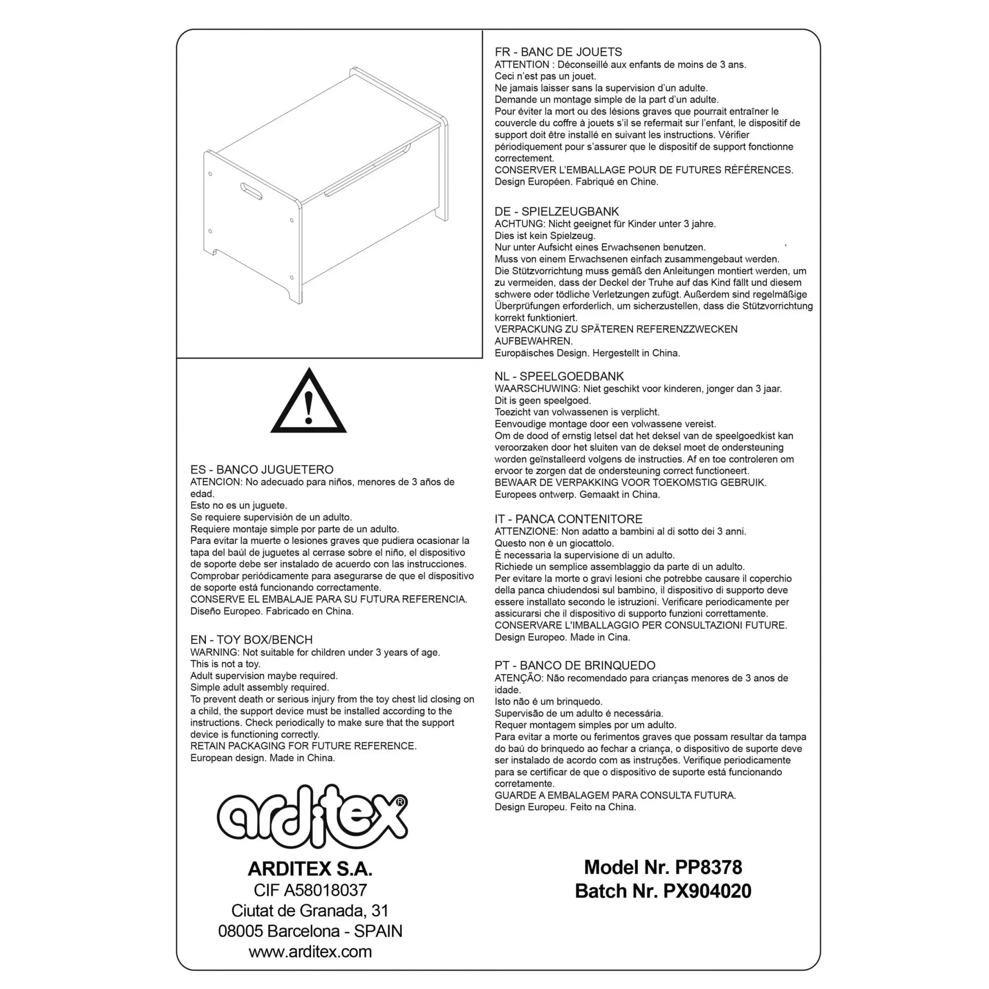 Banco infantil para juguetes de Spiderman