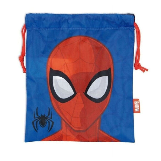 Bolsa almuerzo o merienda Spiderman Marvel azul 26x22cm saco de cuerdas