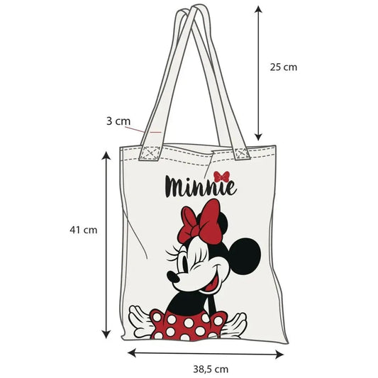 Bolsa de tela algodón MINNIE MOUSE 38x41CM - Ideal Compra o Diario - calcetines