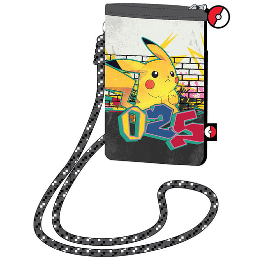 Bolsito portamóvil con cordón POKEMON pikachu 10x18x1cm - portamovil