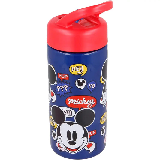 Botella de agua deportiva con pajita y asa MICKEY MOUSE Disney azul oscuro 410ml