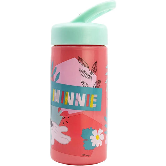 Botella de agua deportiva con pajita y asa Minnie 410ml