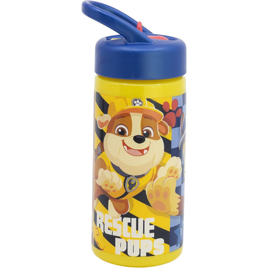 Botella de agua deportiva con pajita y asa Patrulla canina 410ml
