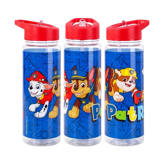 Botella de agua Patrulla Canina Transparente con pajita 700ml