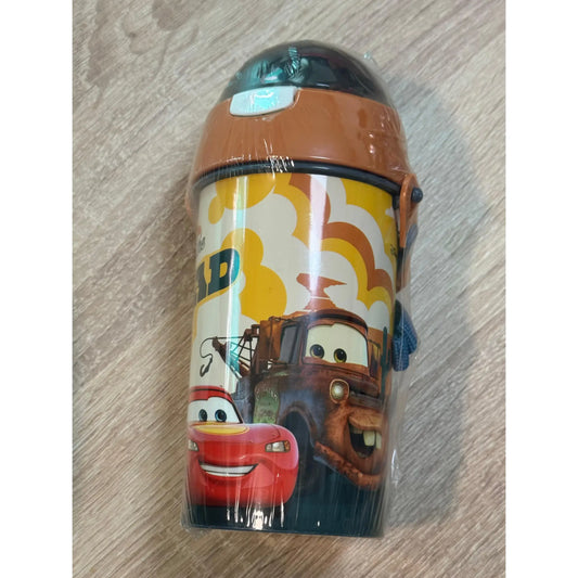 Botella Cantimplora de agua infantil Cars 500ml | para niños con correa