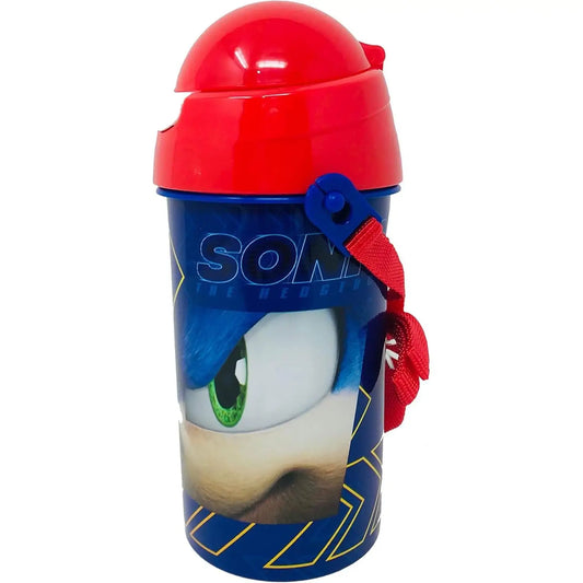 Botella Cantimplora de agua infantil Sonic 500ml | para niños con correa