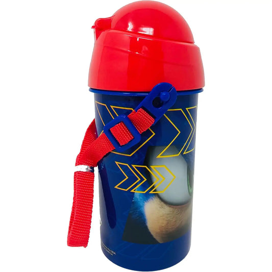 Botella Cantimplora de agua infantil Sonic 500ml | para niños con correa