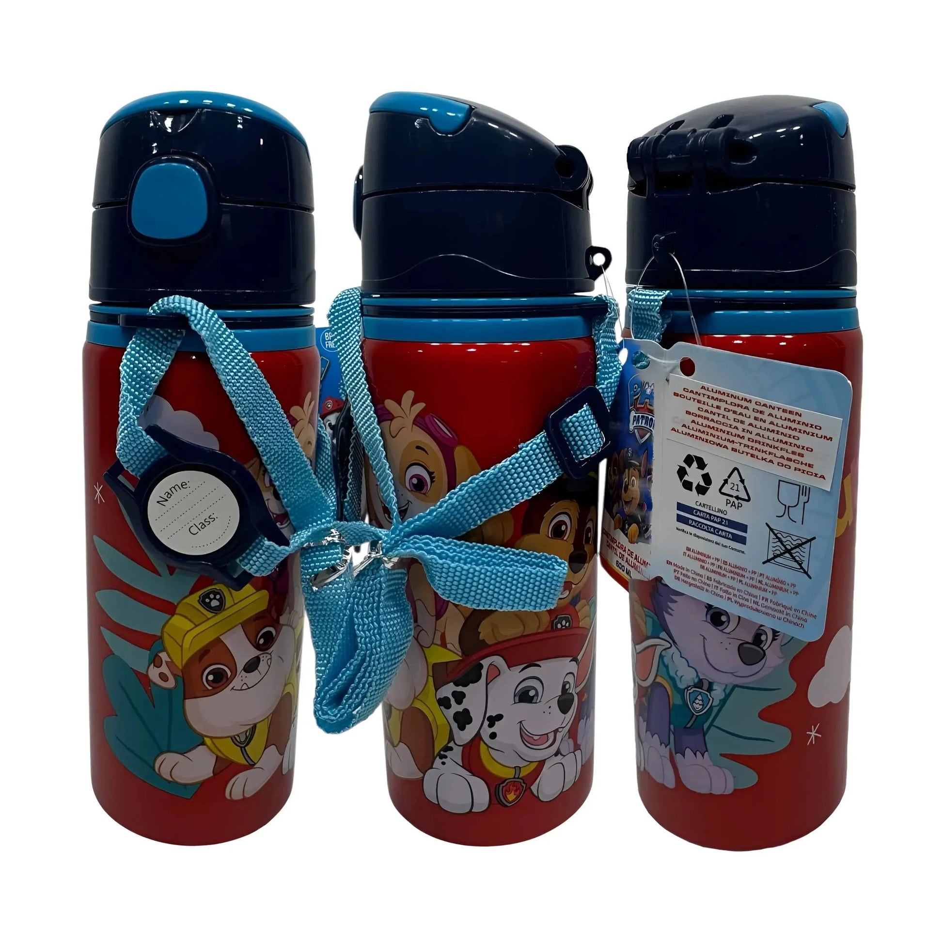 Botella Cantimplora con asa 600ml Patrulla Canina