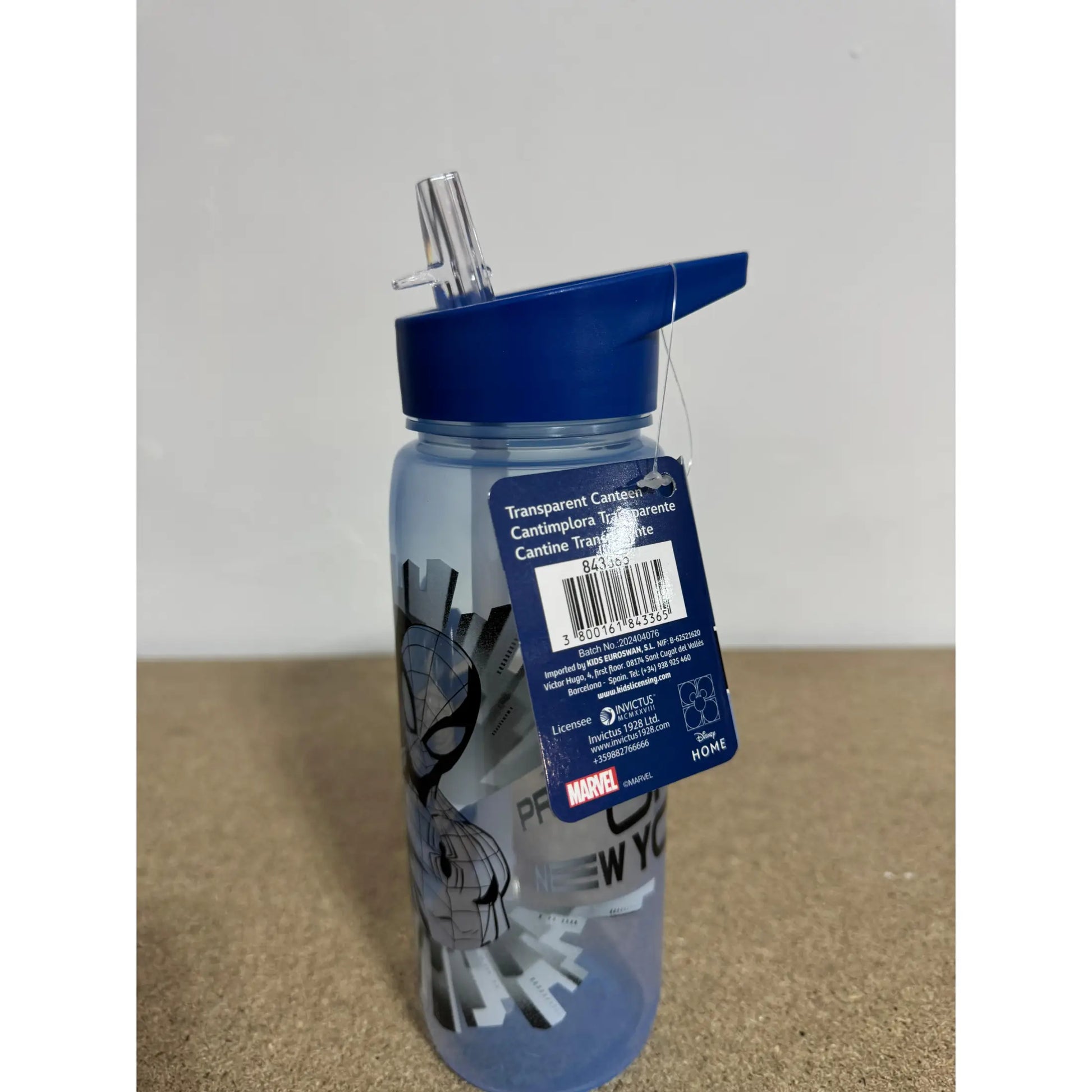 Botella cantimplora plástico Spiderman 600ml - agua