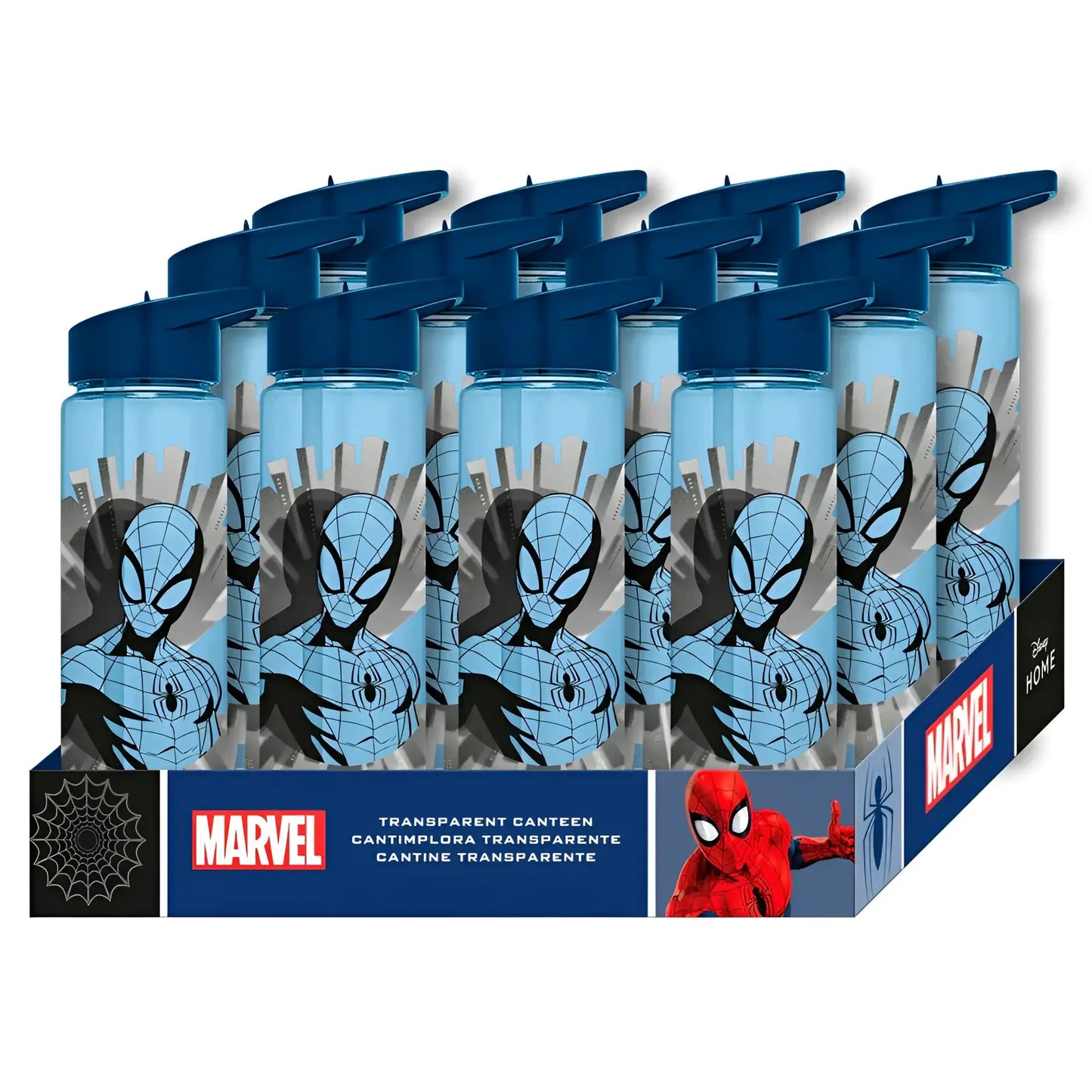 Botella cantimplora plástico Spiderman 600ml - agua