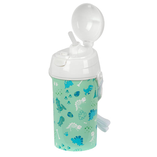 Botella infantil con pajita 500ml DINO niño niña - agua