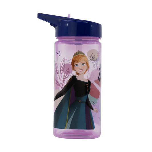 Botella square 510ml Frozen Anna y Elsa con pajita