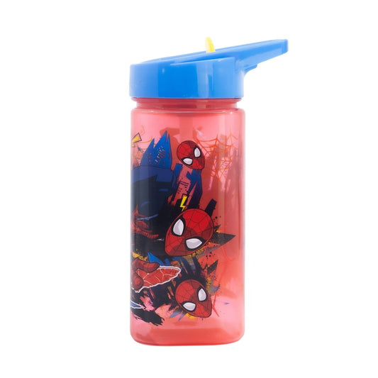 Botella square 510ml Spiderman Marvel con pajita