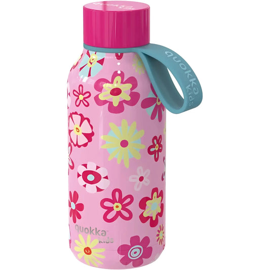Botella térmica Quokka Kids Solid Flowers 330ml mantiene frío y calor para todo tipo de bebidas niños infantil acero