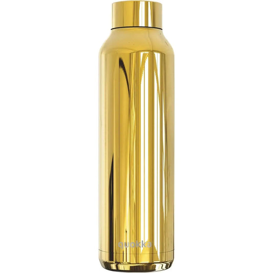 Botella térmica Quokka Sleek Gold 630ml mantiene frío y calor para todo tipo de bebidas niños adultos acero inoxidable