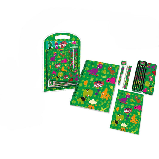 Bumper con papelería de CRAZY DINO - Material Escolar Infantil - Estuche