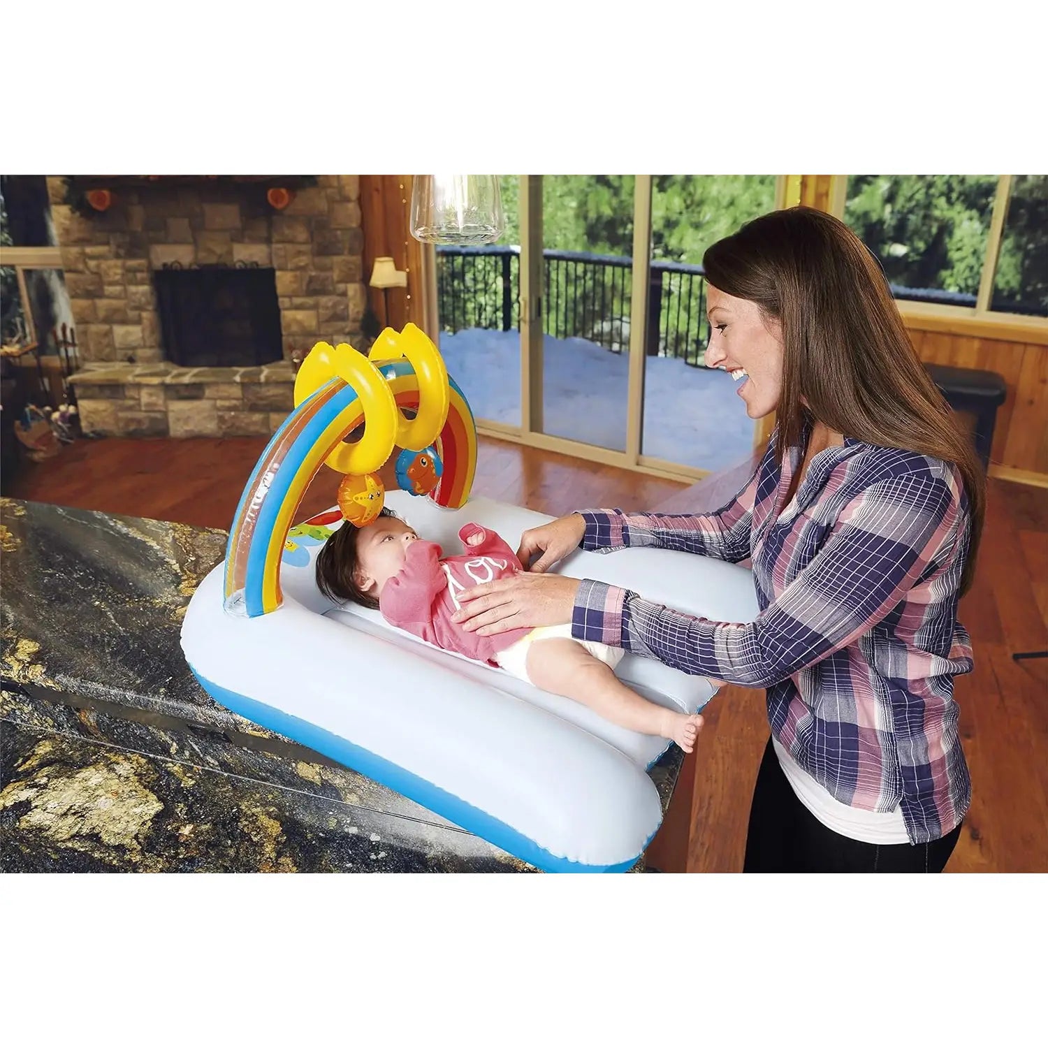 Cambiador bebe de Viaje Hinchable BESTWAY 81x63x46 cm | Portátil Plegable y Fácil Limpiar - Piscina