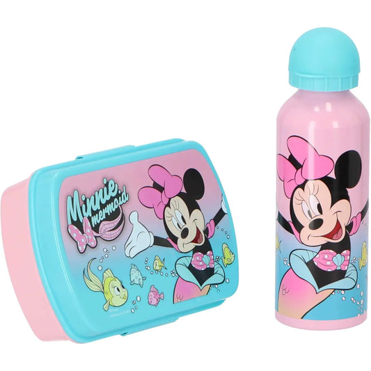 Set de cantimplora aluminio 500ml + Sandwichera Minnie Mouse - Botella