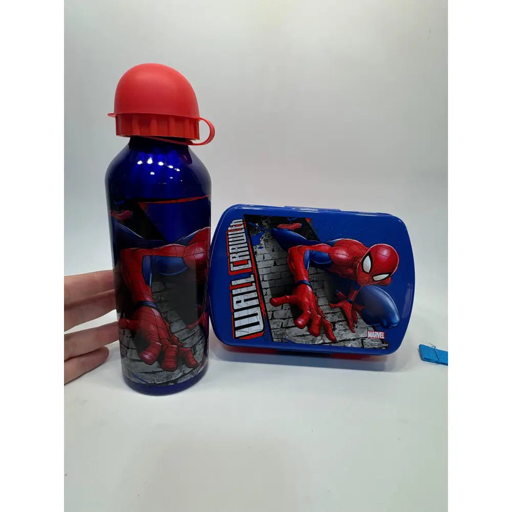 Cantimplora aluminio 500ml + Sandwichera Spiderman Set Botella