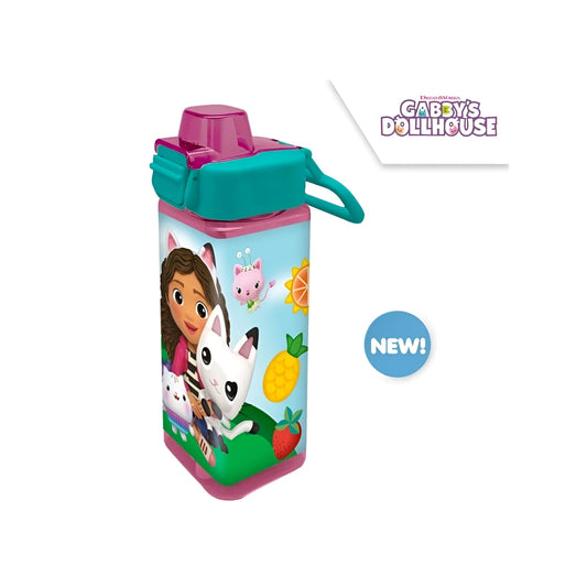 Cantimplora cuadrada GABBY´S DOLLHOUSE 500ml - Ideal para el Cole y Parque - Botella