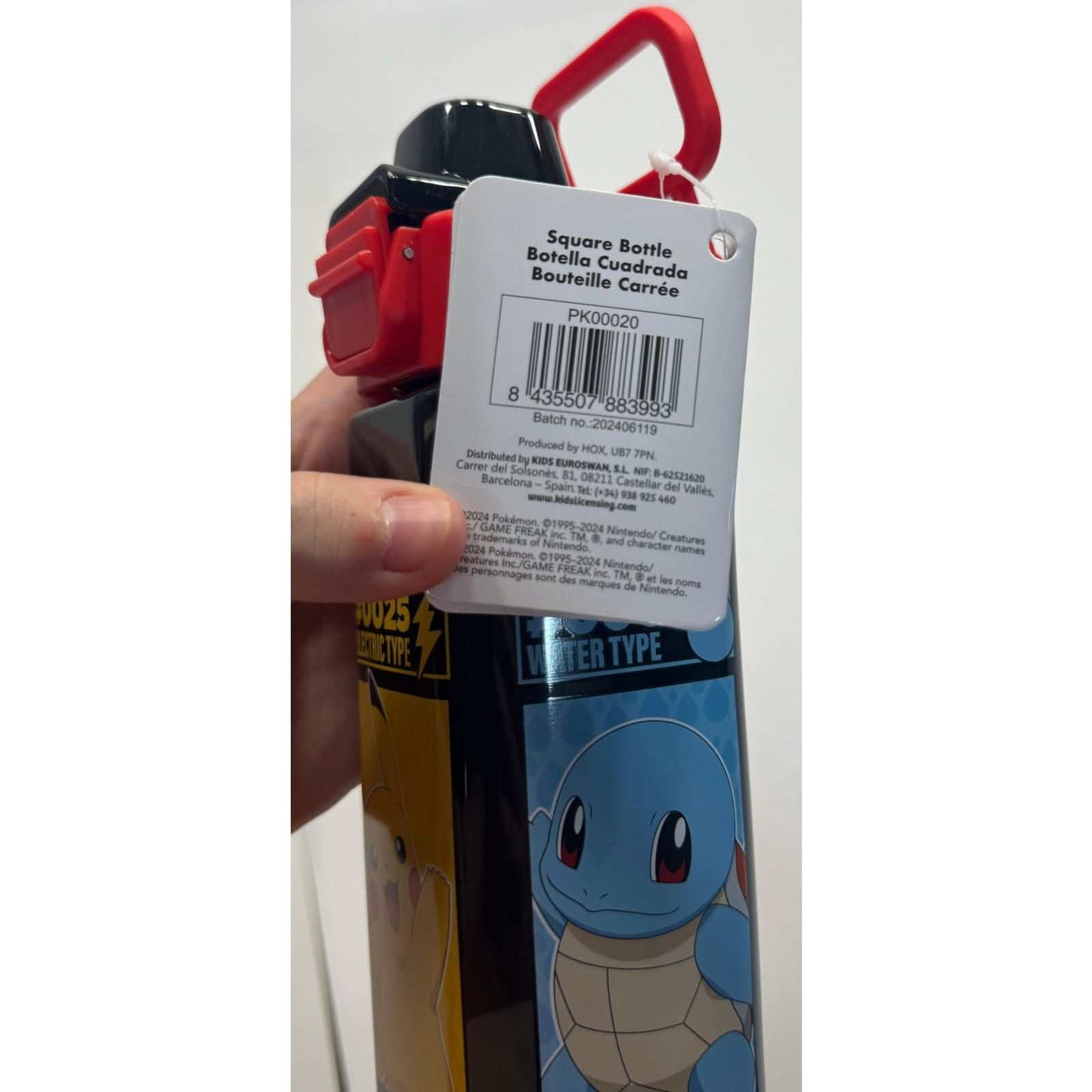Cantimplora cuadrada Pokémon 500ml con Pokémon iniciales
