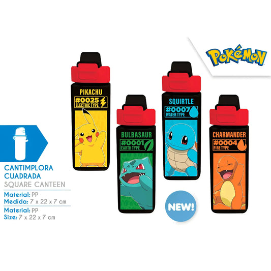 Cantimplora cuadrada Pokémon 500ml - Botella