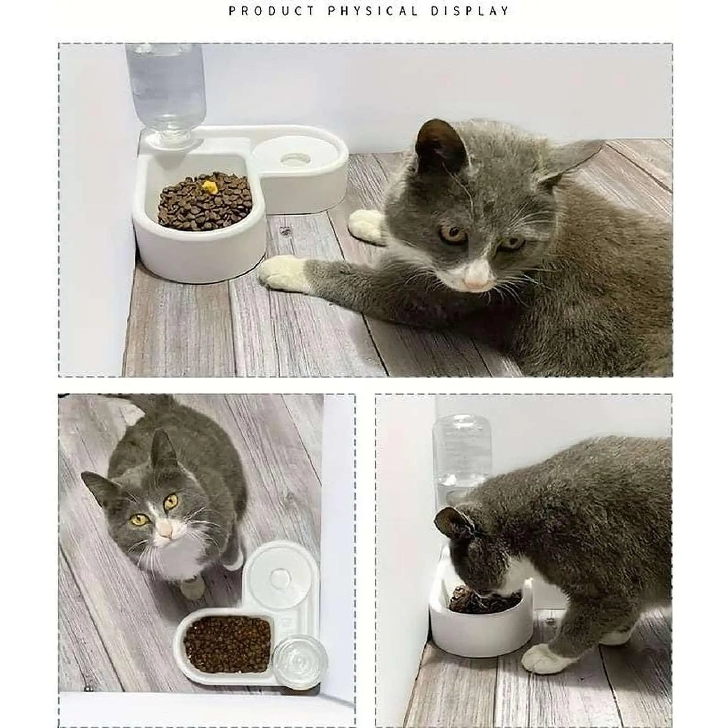 Comedero y bebedero 2 en 1 para animales domésticos esquina - mascotas