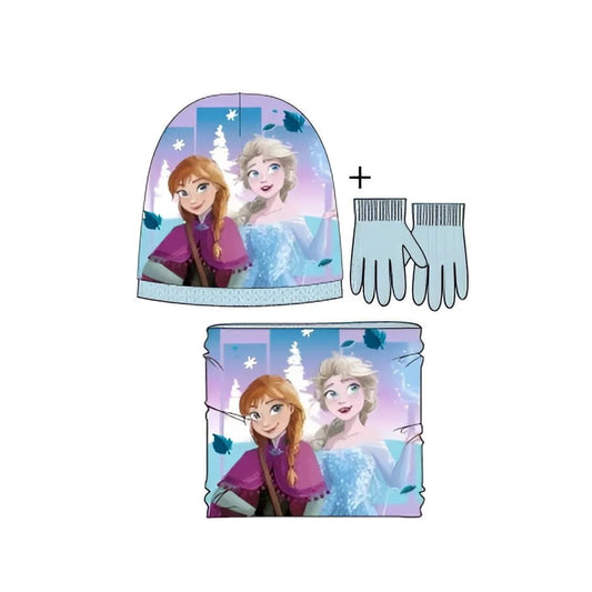 Conjunto gorro guantes y braga infantil FROZEN Azul
