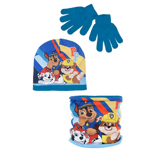Conjunto gorro guantes y braga infantil PATRULLA CANINA - Azul