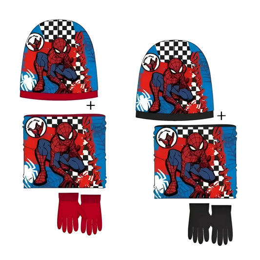 Conjunto gorro guantes y braga infantil SPIDERMAN Rojo