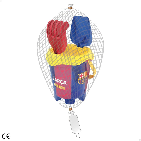 Cubo de playa FC Barcelona 18cm con pala rastrillo y cedazo