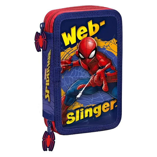 Estuche plumier completo 2 cremalleras Spiderman - Mochila infantil