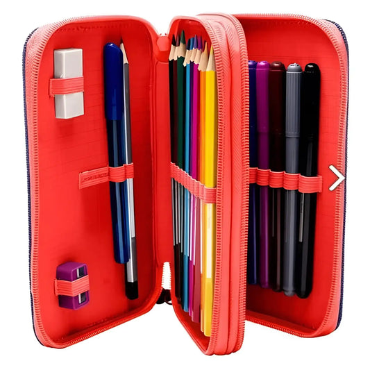 Estuche plumier completo 2 cremalleras Spiderman - Mochila infantil