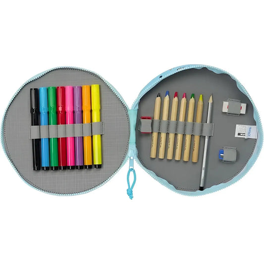 Estuche plumier redondo BLUEY con 18 Piezas y 21x3.5 cm