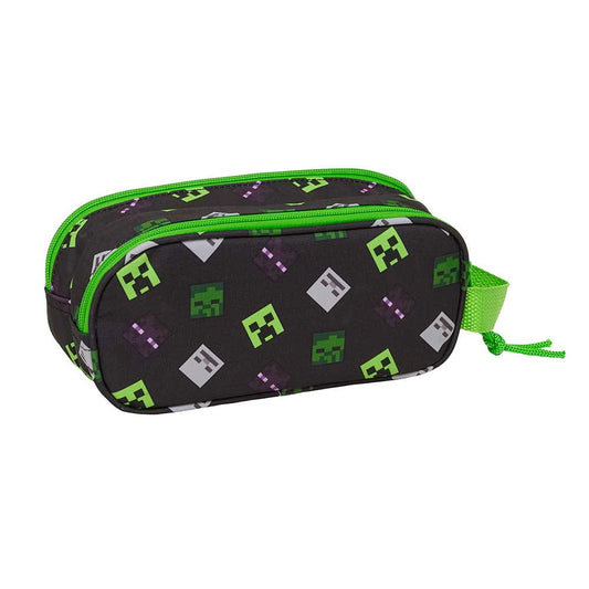 Estuche portatodo doble Minecraft verde 21x6x8cm