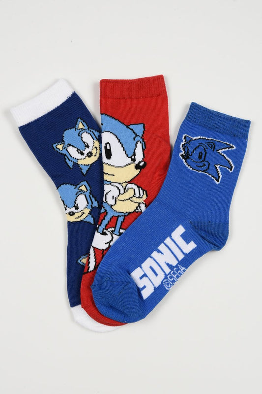 Pack 3 Calcetines Infantiles Sonic The Hedgehog talla 31/34 rojo