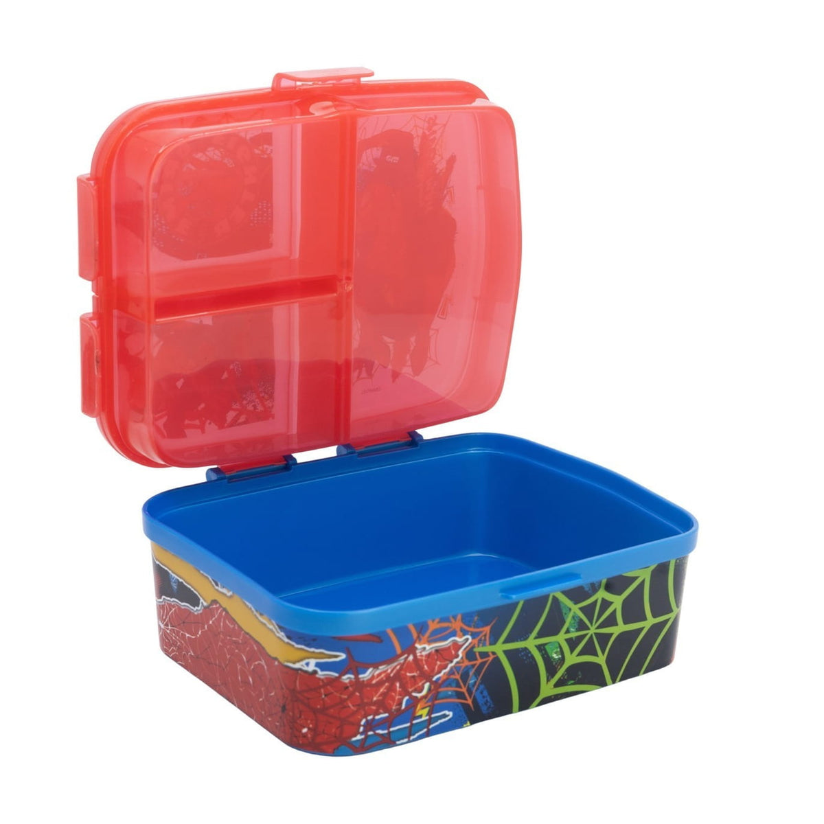 Fiambrera sandwichera infantil triple XL Spiderman con 4 compartimentos