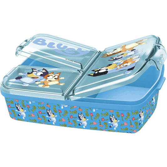 Fiambrera sandwichera tupper triple Bluey azul