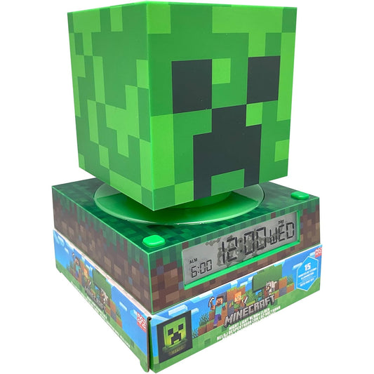Lámpara infantil 3D con despertador MINECRAFT 25cm