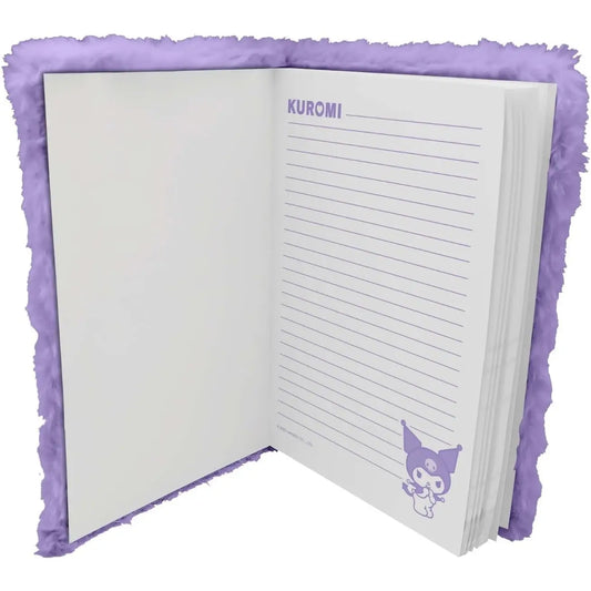 Libreta cuaderno A5 Kuromi Sanrio plush peluche suave - Estuche
