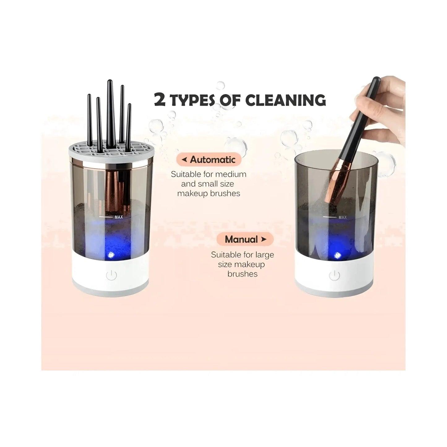 Limpiador de brochas maquillaje eléctrico con USB